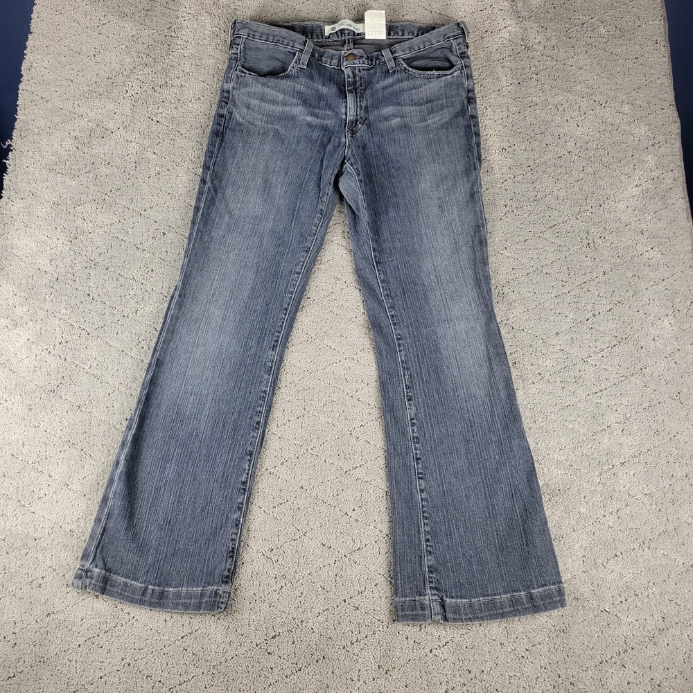 Gap Jeans Womens 12 Blue Long And Lean‎ Flare Medium Wash Stretch Denim Festival